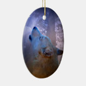 Schöner Wolf und Moon Xmas Ornament (Rechts)