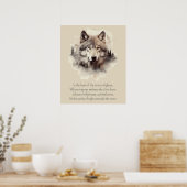 Schöner Wolfskopf und Gedicht II Poster (Küche)