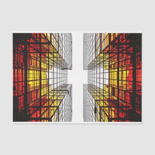 Schöner Wolkenkratzer in der Stadt Seidenpapier (Vorderseite)