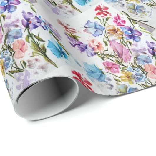 SCHÖNER WUNDERSCHÖNER BLUMENGARTEN GESCHENKPAPIER (Rolleneckpunkt)