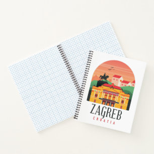 Schöner Zagreb Kroatien Stadtansicht Vintage Notizblock