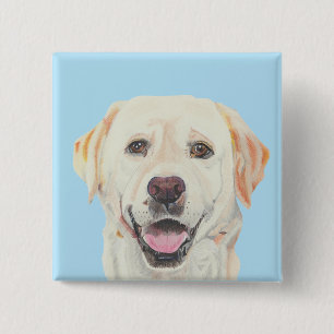 Schöner Zeichnend Gelbe Labrador Button