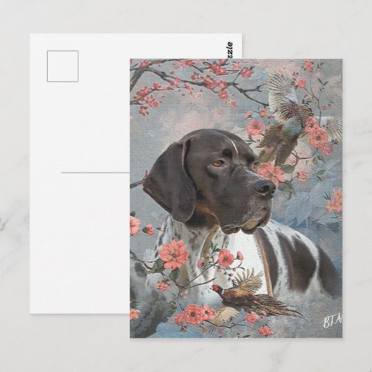 Schöner Zeiger mit Fasan Postkarte (Vorne/Hinten)