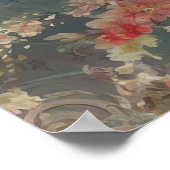 Schöner Zeitraum Rokoko Floral Poster (Ecke)