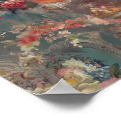 Schöner Zeitraum Rokoko Floral Poster (Ecke)