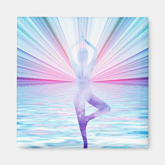 Schöner Zen-Yoga-Meditationsbaum Magnet (Vorne)