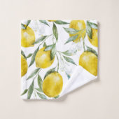Schöner Zitronenbaum Sommer Badhandtuch Set (Waschlappen)