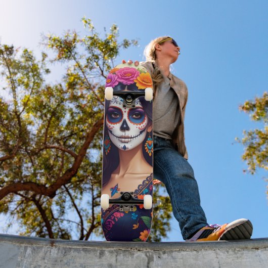 Schöner Zucker-Schädel-Skateboard Skateboard (Außenbereich 1)