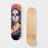 Schöner Zucker-Schädel-Skateboard Skateboard (Vorderseite)