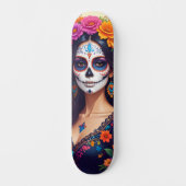 Schöner Zucker-Schädel-Skateboard Skateboard (Vorderseite)