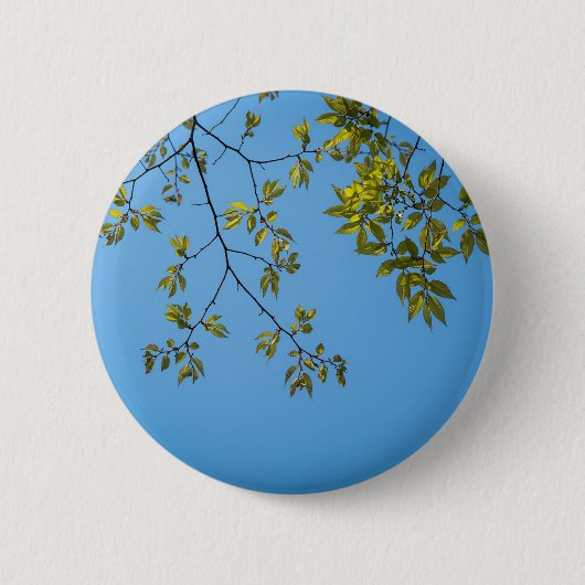 schöner Zweig mit grünen und gelben Blätter umarme Button (Vorderseite)