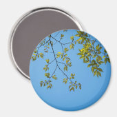 schöner Zweig mit grünen und gelben Blätter umarme Magnet (Vorderseite/Rückseite)