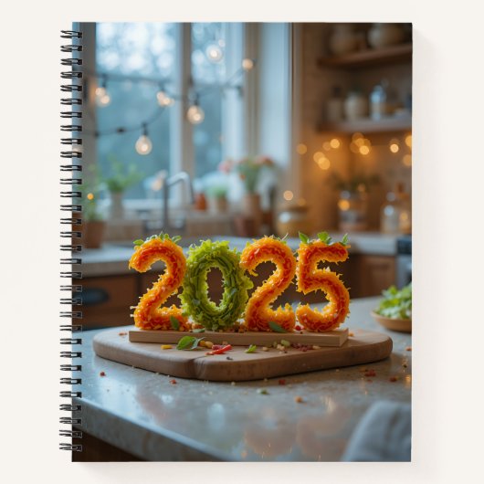 Schönes 2025 Uni Notebook mit Salatplatte Notizblock (Vorderseite)