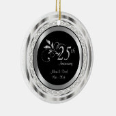 Schönes 25. Hochzeitstag Keramikornament (Rechts)
