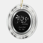 Schönes 25. Hochzeitstag Keramikornament (Links)