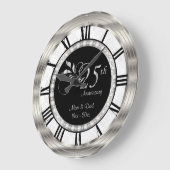 Schönes 25-jähriges SilberDiamant-Jubiläum Große Wanduhr (Winkel)