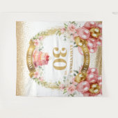 Schönes 30. Geburtstags-Blush-Gold-Tapestry Wandteppich (Vorderseite (Horizontal))