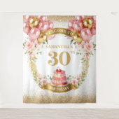 Schönes 30. Geburtstags-Blush-Gold-Tapestry Wandteppich (Vorderseite)