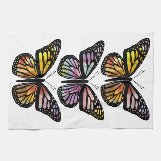 Schönes 3-Butterfly-Farbmuster Geschirrtuch (Horizontal)