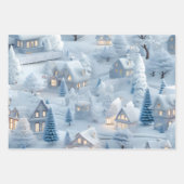 Schönes 3D-Weihnachtsdorf Geschenkpapier Set (Vorderseite 2)