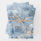 Schönes 3D-Weihnachtsdorf Geschenkpapier Set (Beispiel)