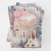 Schönes 3D-Weihnachtsdorf Geschenkpapier Set (Beispiel)