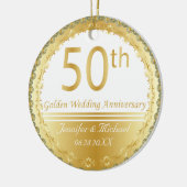Schönes 50. Geburtstag der goldenen Hochzeit Keramikornament (Links)