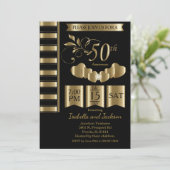 Schönes 50. Goldenes Jubiläum Einladung (Stehend Vorderseite)
