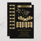 Schönes 50. Goldenes Jubiläum Einladung (Vorne/Hinten)