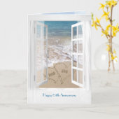 Schönes 69. Jubiläum offenes Strandfenster Karte (Gelbe Blume)