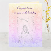 Schönes 70. Geburtstagsdesign Karte (Gelbe Blume)