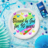 SCHÖNES 90. CHRISTLICHER GEBURTSTAGSPRAIER-DESIGN PAPPTELLER (Party)