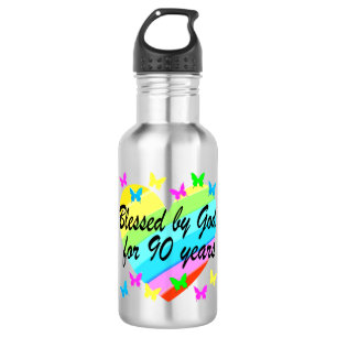 SCHÖNES 90. CHRISTLICHER GEBURTSTAGSPRAIER-DESIGN TRINKFLASCHE