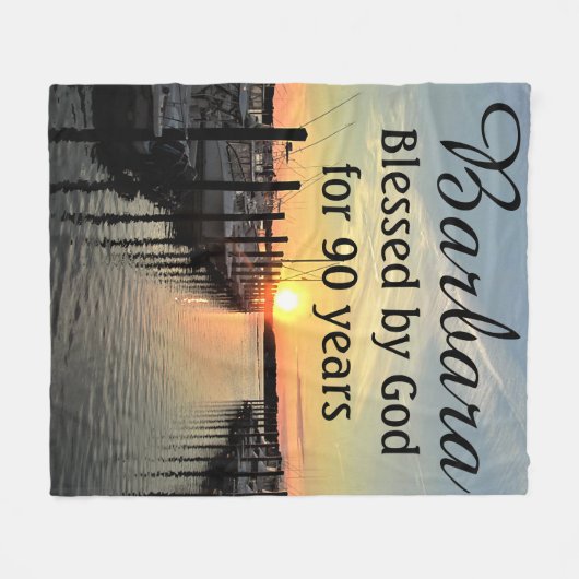 Schönes 90. Geburtstag Personalisiert Blanket Fleecedecke (Vorderseite (Horizontal))