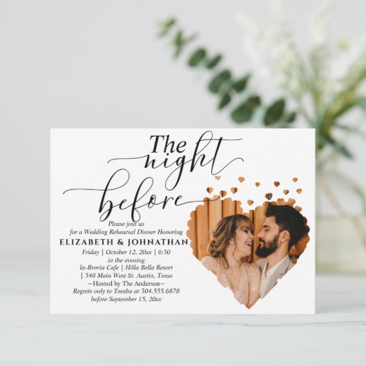 Schönes Abendessen vor der Probe Einladung (Stehend Vorderseite)