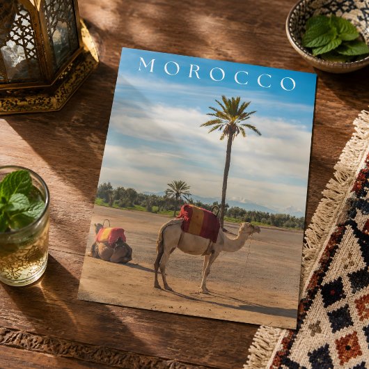 Schönes Abenteuer in der Camel-Wüste von Marrakech Postkarte