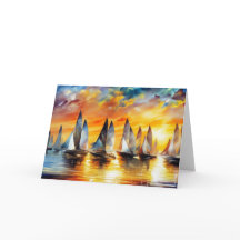 Schönes Abstraktes Bootsrennen Strand Rot Blau Gol