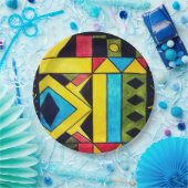 Schönes abstraktes Design in Dreiecken und Quadrat Pappteller (Party)