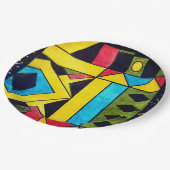 Schönes abstraktes Design in Dreiecken und Quadrat Pappteller (Schrägansicht)