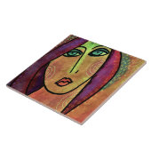 Schönes Abstraktes digitales Gemälde einer Frau Fliese (Seite)