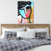 Schönes Abstraktes digitales Portrait einer Frau Leinwanddruck (Insitu (Schlafzimmer))