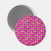 Schönes Abstraktes Fliesenmuster in Rosa Magnet (Vorderseite/Rückseite)
