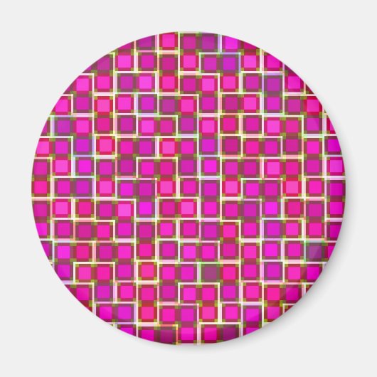 Schönes Abstraktes Fliesenmuster in Rosa Magnet (Vorne)