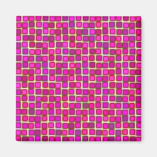 Schönes Abstraktes Fliesenmuster in Rosa Magnet (Vorne)