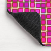 Schönes Abstraktes Fliesenmuster in Rosa Mousepad (Ecke)