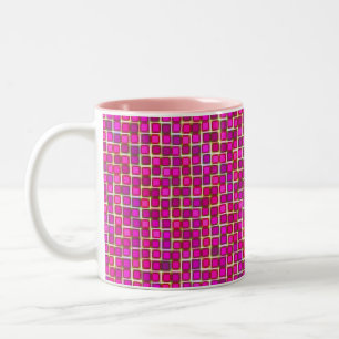 Schönes Abstraktes Fliesenmuster in Rosa Zweifarbige Tasse