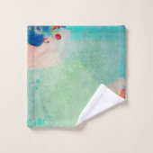 Schönes Abstraktes Floral-Aquarellmuster Badhandtuch Set (Waschlappen)