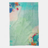 Schönes Abstraktes Floral-Aquarellmuster Geschirrtuch (Vertikal)