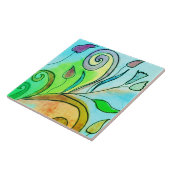 Schönes Abstraktes, florales Digitalbild Fliese (Seite)