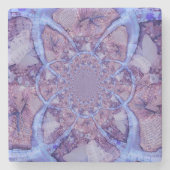 Schönes abstraktes lila Kaleidoskop Steinuntersetzer (Vorderseite)